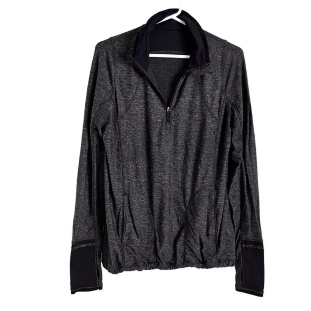 Lululemon Women’s 10 Grey Pullover Athletic Jacket Top Gathered Waist Running